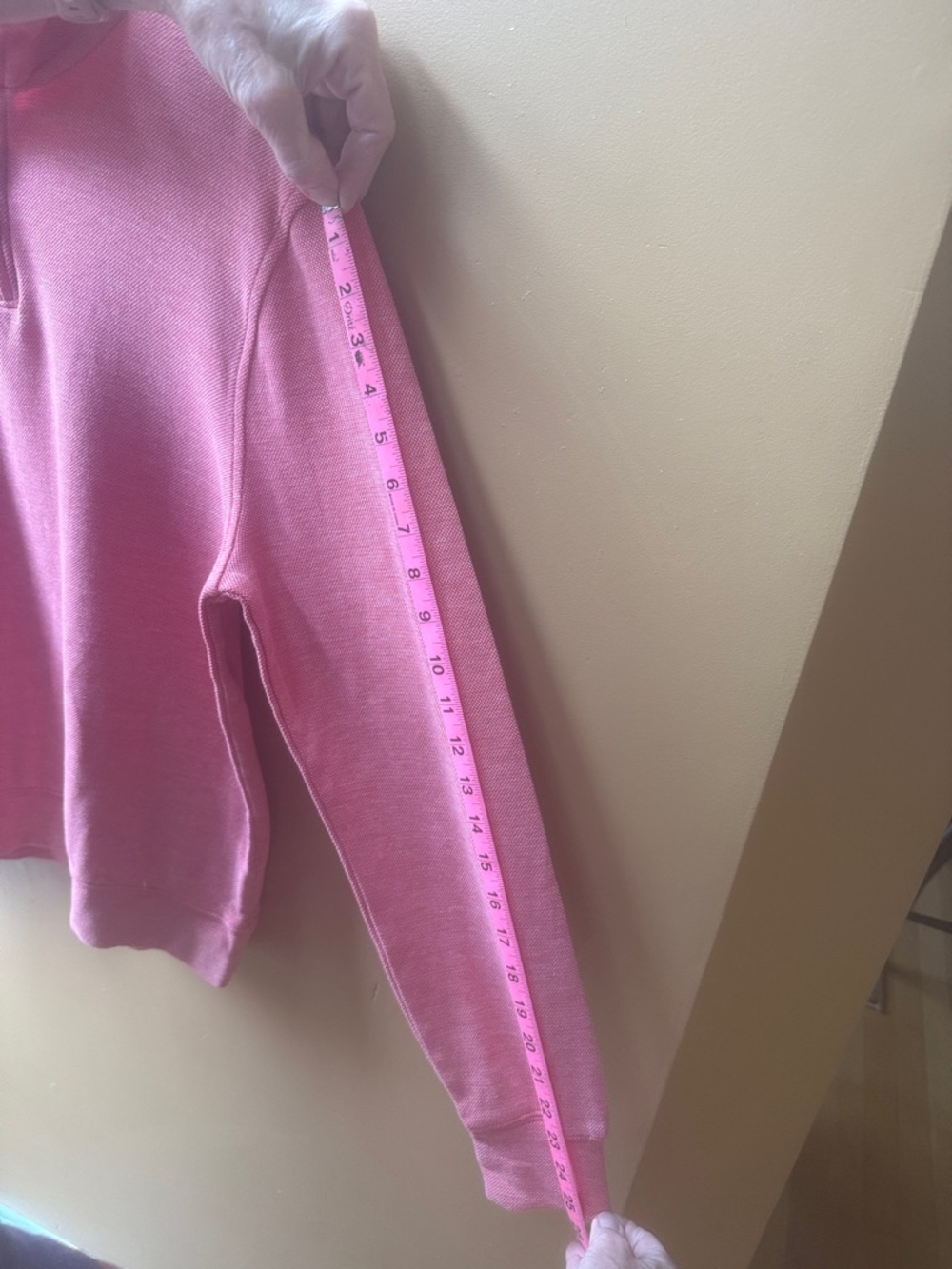 J. Crew Men’s Coral Pink Quarter-Zip Sweater size M - Picture 4 of 5